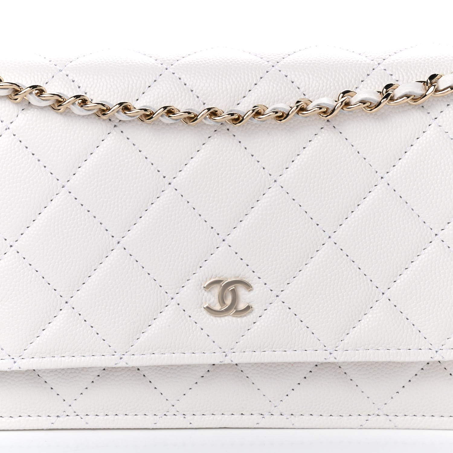 Chanel Caviar Quilted Wallet On Chain WOC White 11 of 11