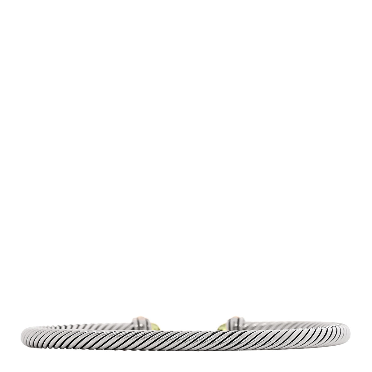 Sterling Silver 18K Yellow Gold Peridot 4mm Cable Classics Bracelet