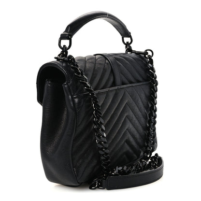Saint Laurent Matelasse Chevron Monogram Monochrome Medium College Bag  Black 3 of 11