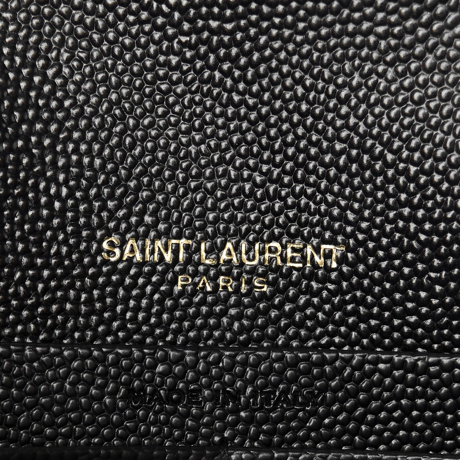 Saint Laurent Grain De Poudre Matelasse Chevron Monogram Envelope Chain Wallet Black 7 of 10