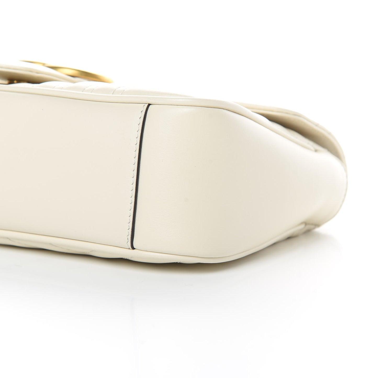 Calfskin Matelasse Small GG Marmont Shoulder Bag White