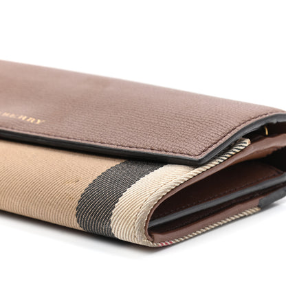 Burberry Grainy Calfskin House Check Continental Wallet Tan 9 of 13