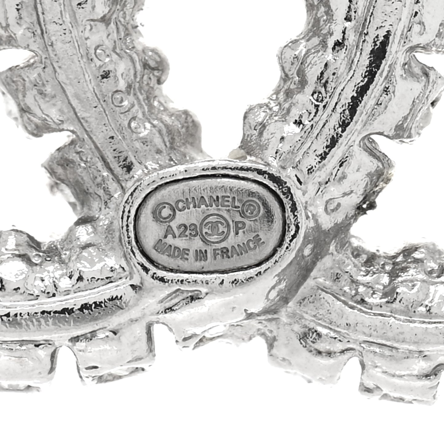 Crystal Large CC Earrings Silver