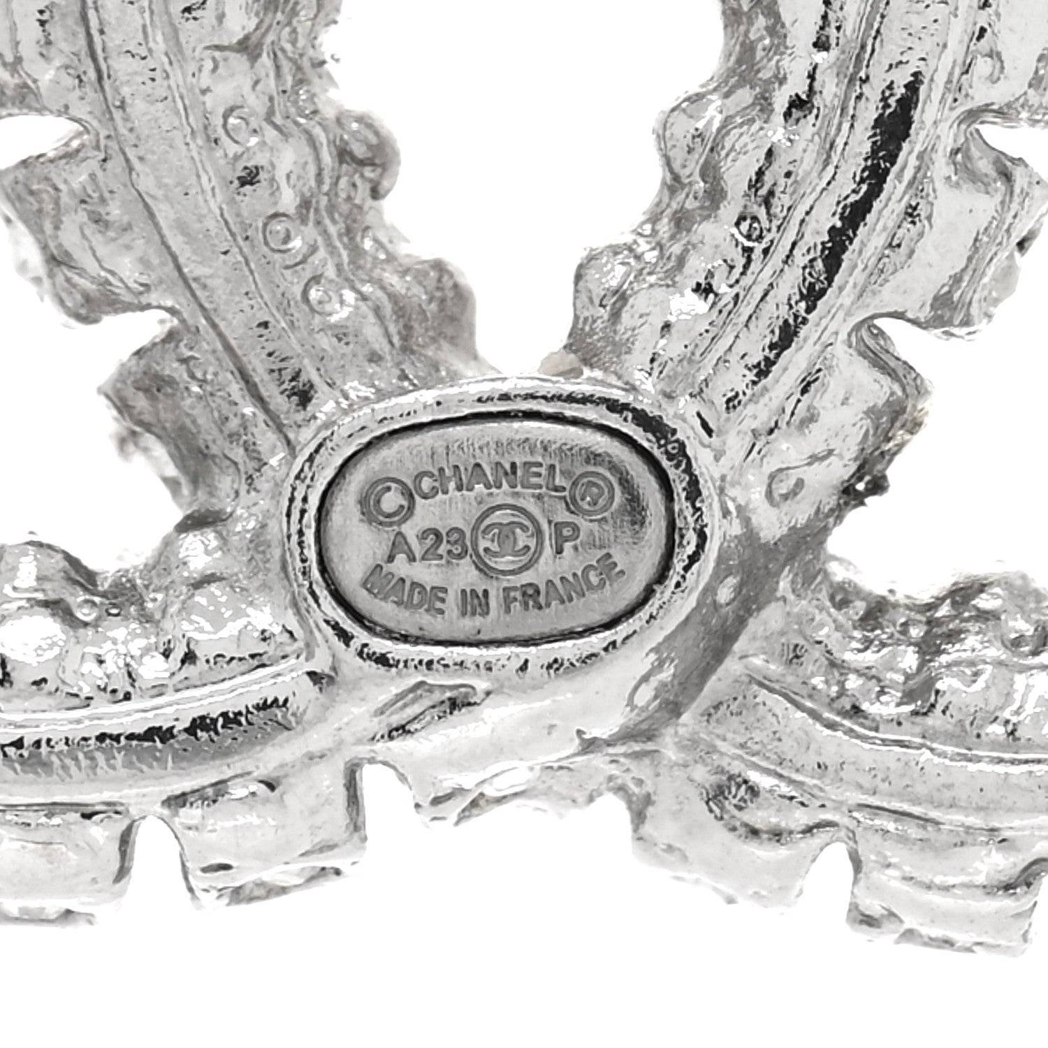 Chanel Crystal Large CC Earrings Silver 4 of 5