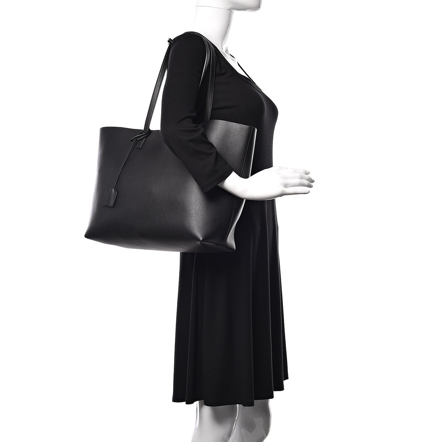 Saint Laurent Calfskin Large Shopping Tote Black 2 of 9
