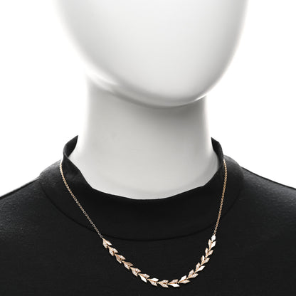 Tiffany 18K Rose Gold Diamond Victoria Vine East West Necklace 2 of 5