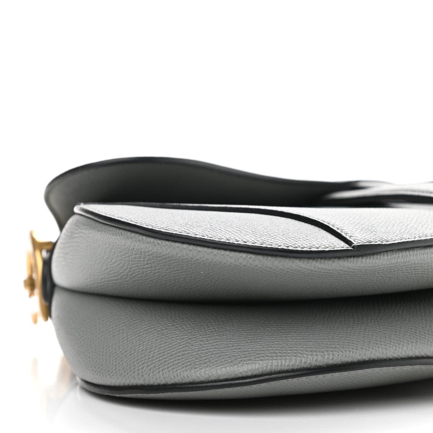 Grained Calfskin Saddle Bag Grey