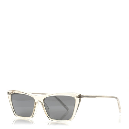 Saint Laurent Acetate Cat Eye Mica Thin SL 737 Sunglasses Translucent Beige 1 of 8