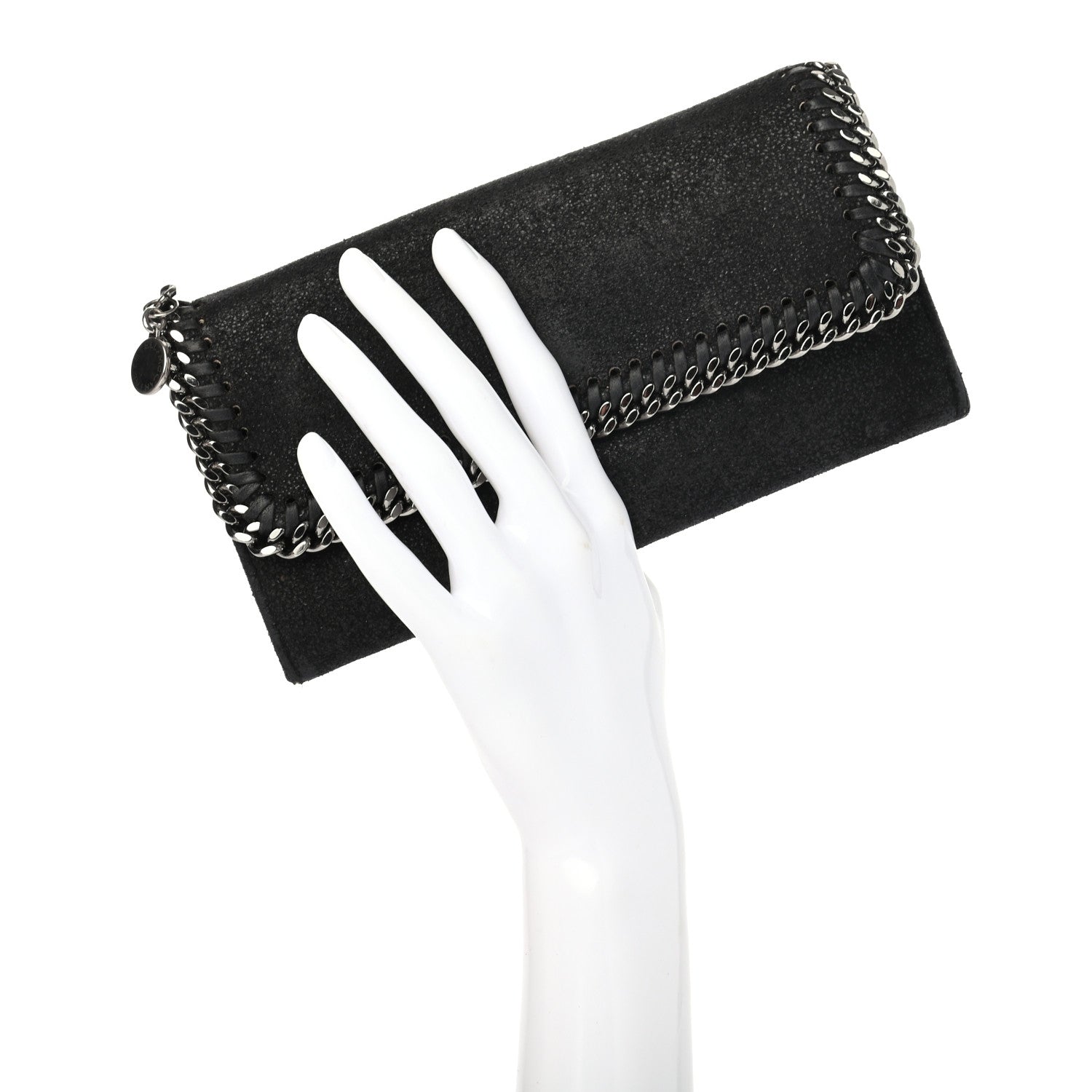 Stella McCartney Shaggy Deer Falabella Flap Wallet Black 2 of 8