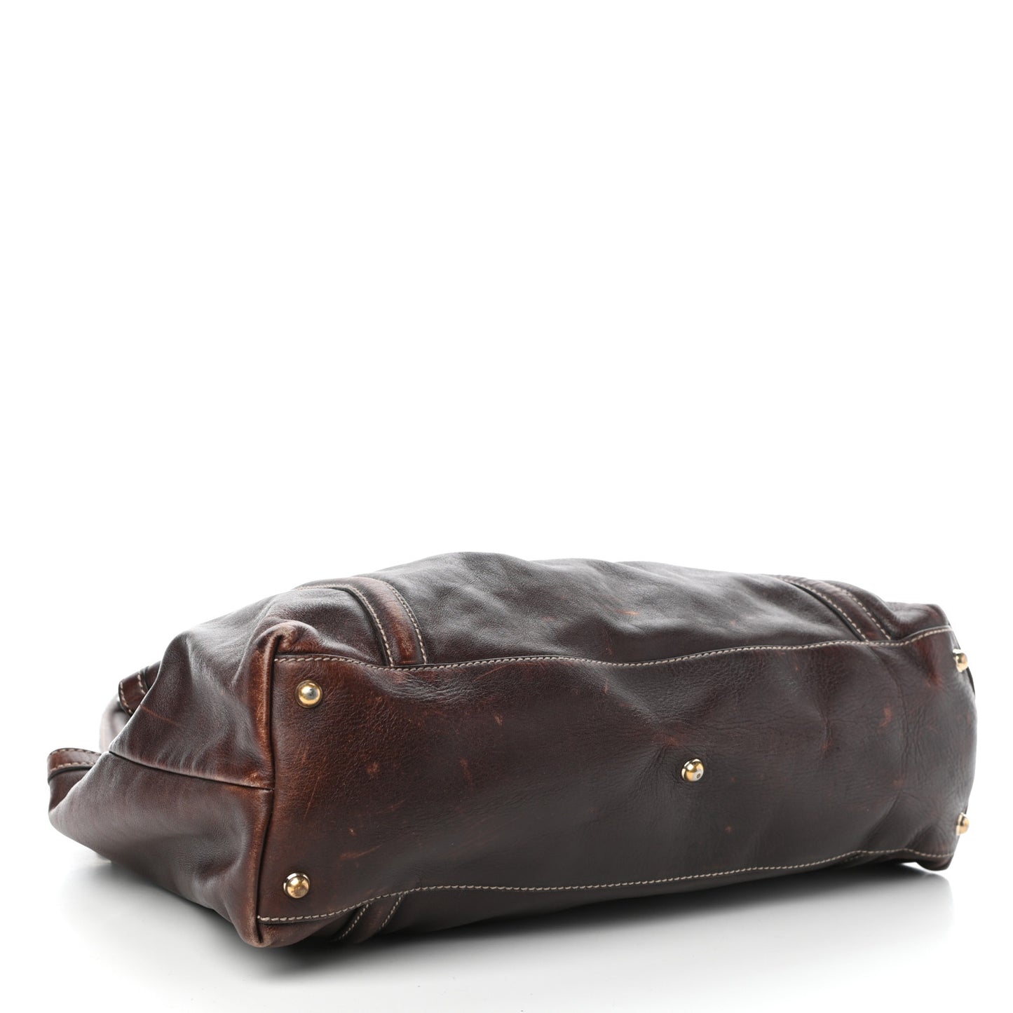 Calfskin Medium Britt Tote Dark Brown