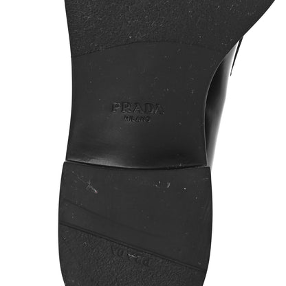 Prada Spazzolato Metal Triangle Logo 50mm Loafers 41 Black 9 of 13