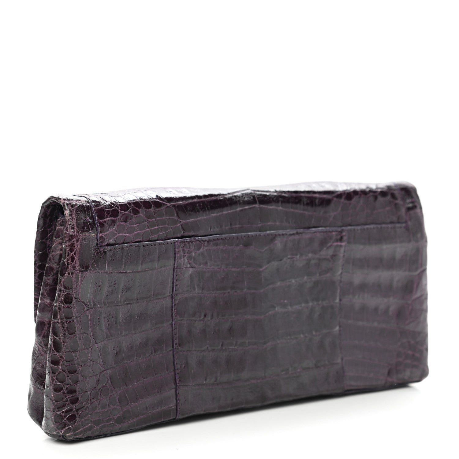 Nancy Gonzalez Crocodile Stud Foldover Clutch Purple 3 of 12