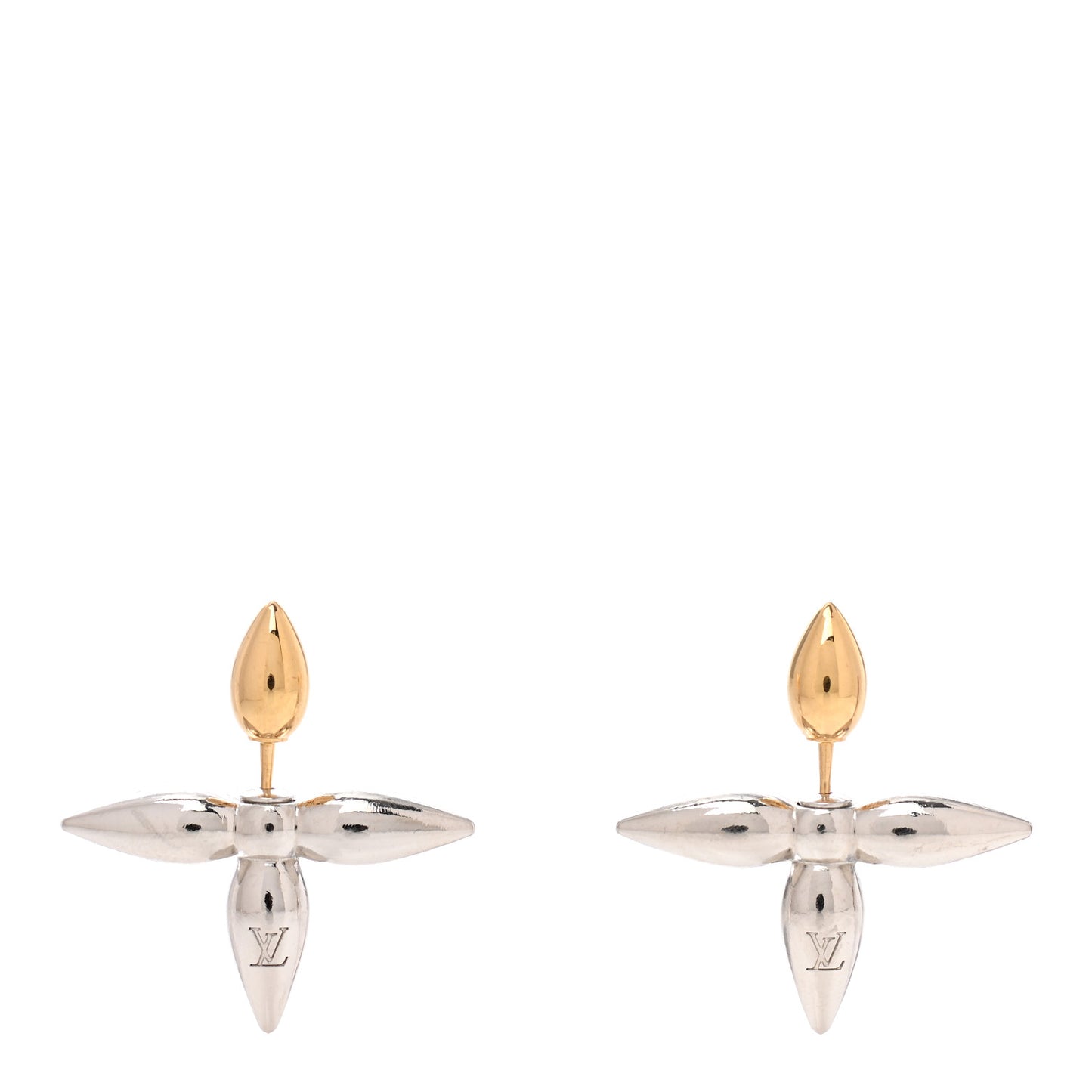 Metal Louisette Earrings Silver Gold