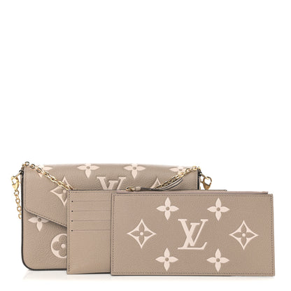 Louis Vuitton Empreinte Monogram Giant Felicie Pochette Tourterelle Creme 1 of 11