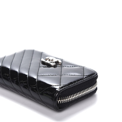 Chanel Patent Quilted Coco Boy Zip Coin Purse Black 7 of 10