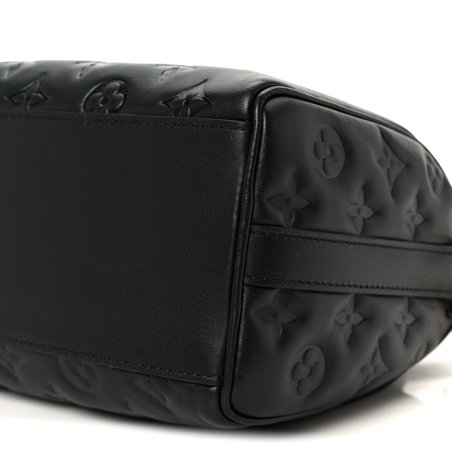 Lambskin Embossed Monogram Speedy 22 Bandouliere Black