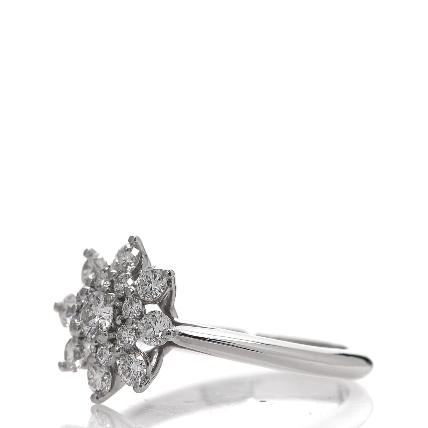 Platinum Diamond Flower Ring 50 5.5