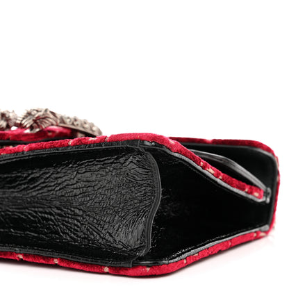 Gucci Velvet Skipper Crystal GG Monogram Small Dionysus Shoulder Bag Red Cipria Black Black Diamond 10 of 14