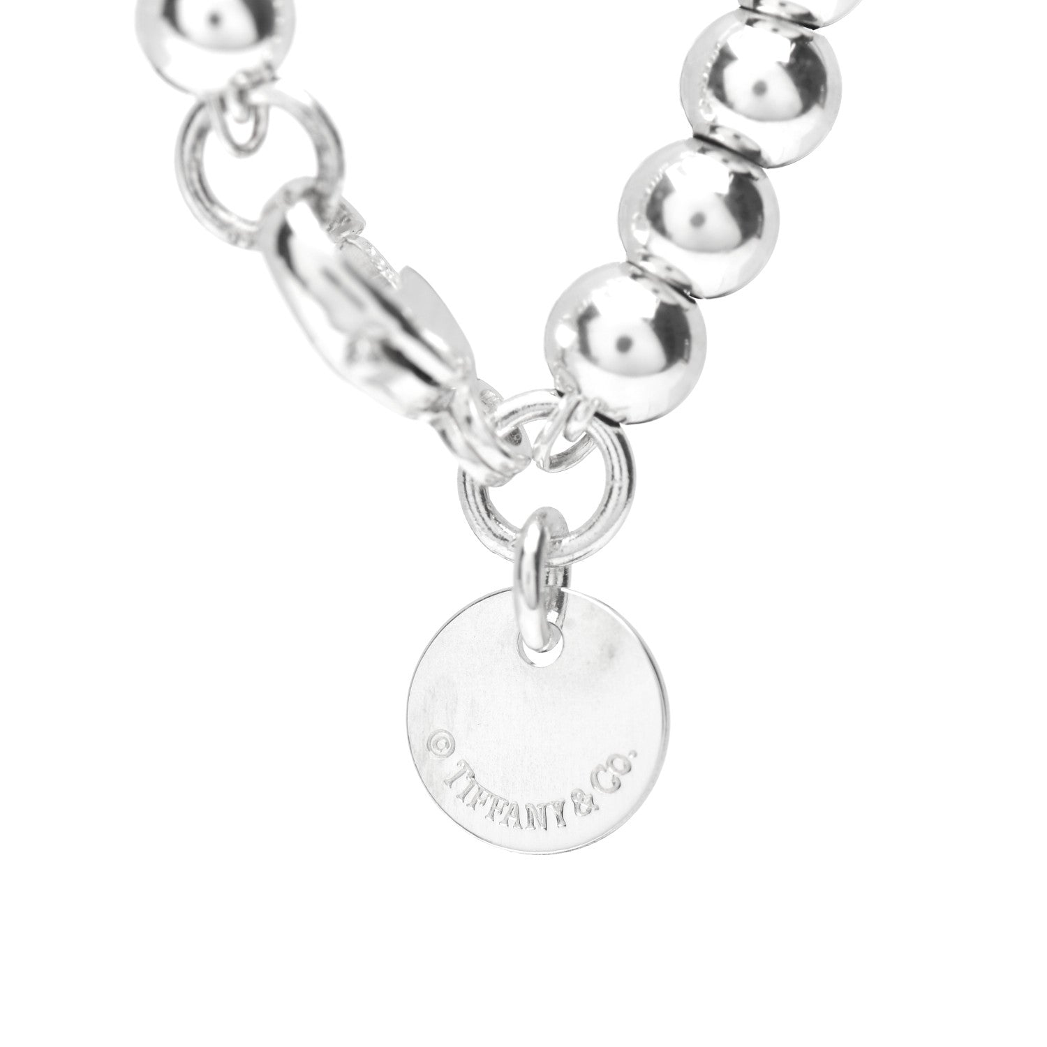 Tiffany Sterling Silver 4mm Bow Bead Bracelet 3 of 3