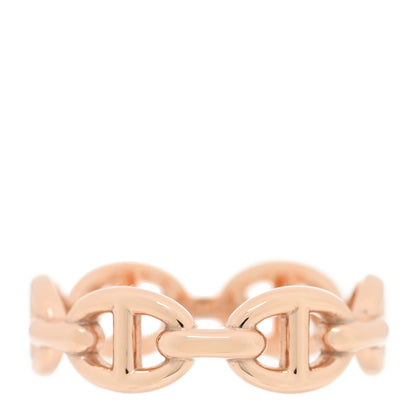 Hermes 18K Rose Gold PM Chaine d'Ancre Enchainee Ring 51 5.75 1 of 5