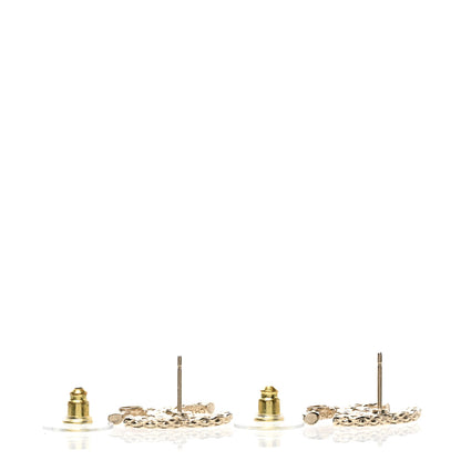 Chanel Metal Crystal CC Earrings Gold 3 of 5