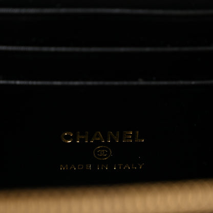 Chanel Caviar Quilted Crystal CC Logo Vanity Case With Chain Black 6 of 10