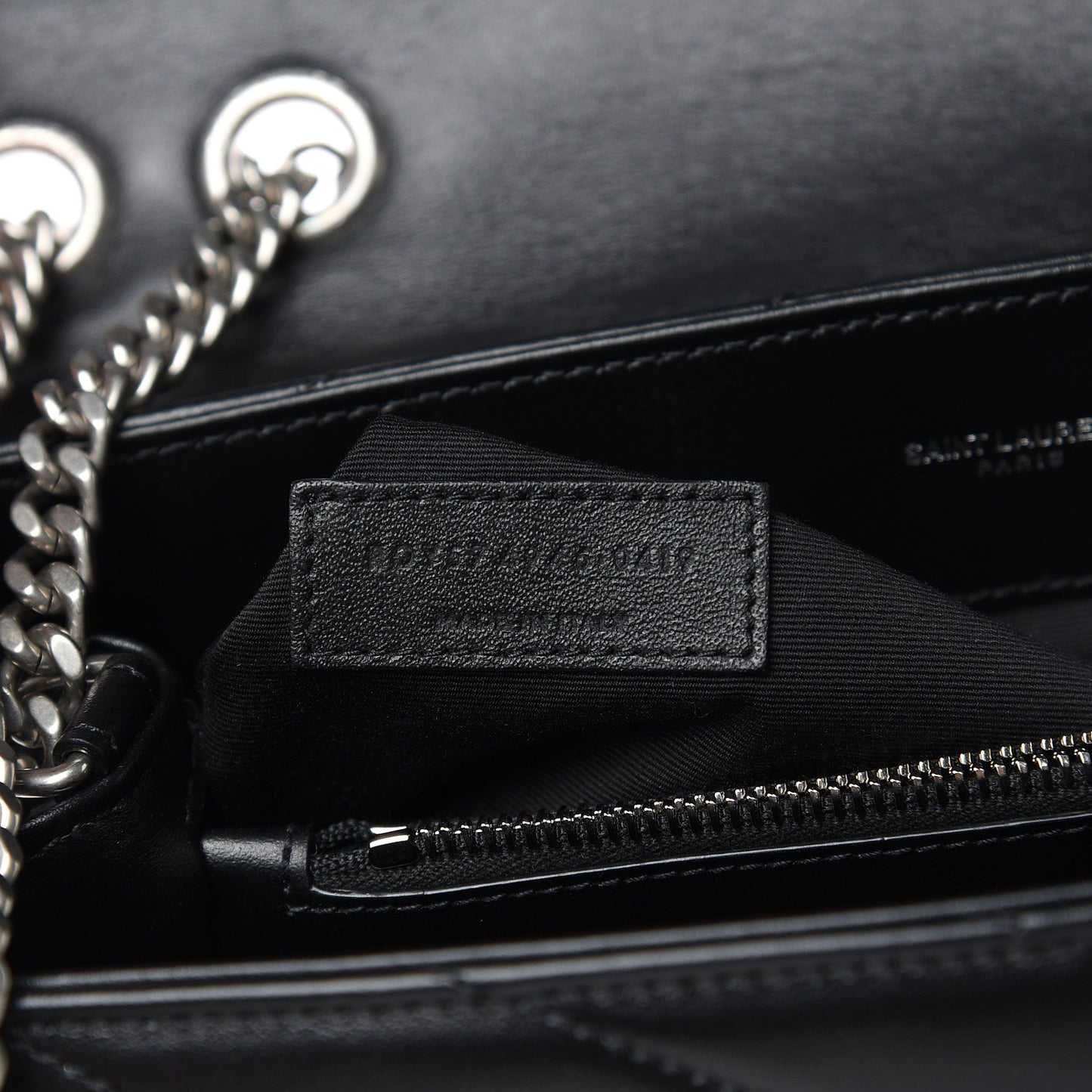 Calfskin Y Quilted Monogram Medium Loulou Chain Satchel Black