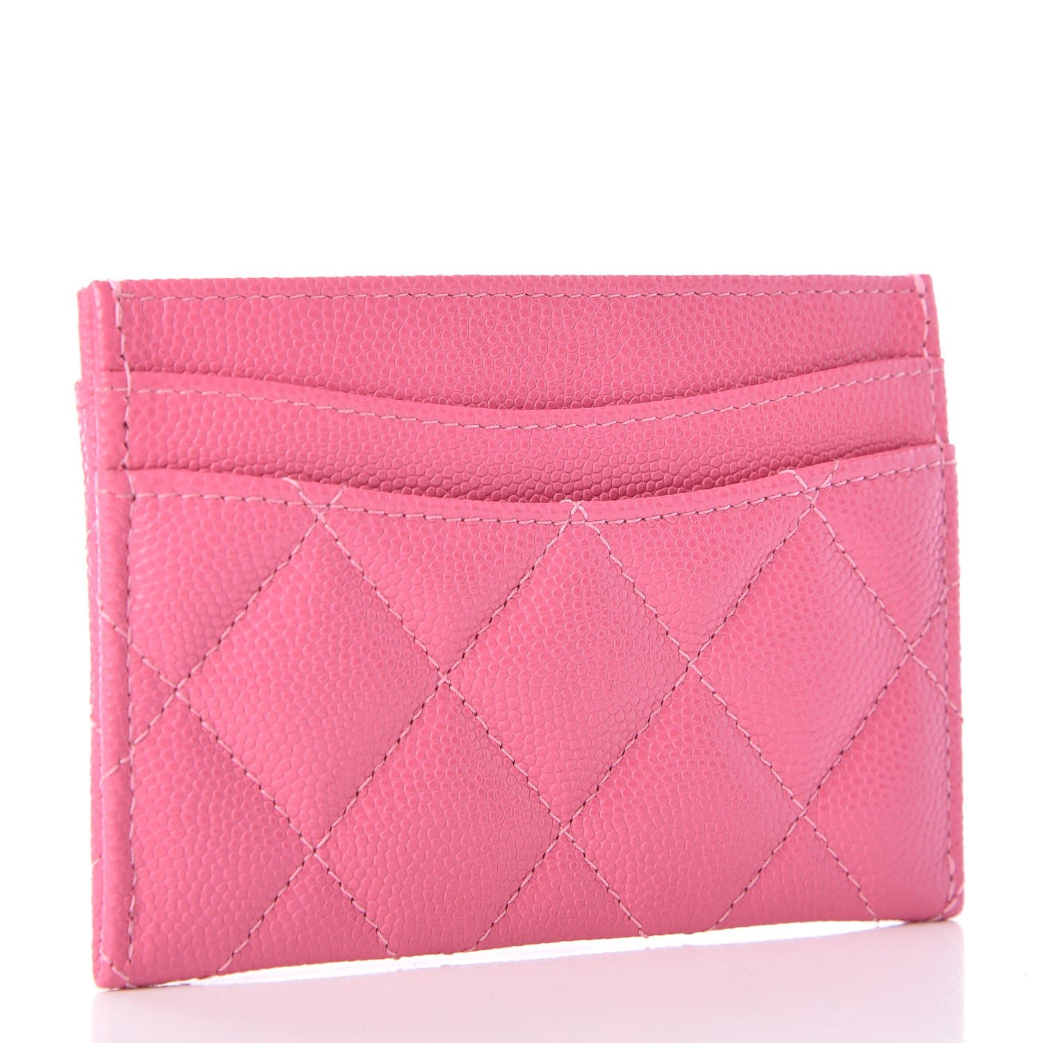 Chanel Caviar Quilted Card Holder Pink 3 of 9