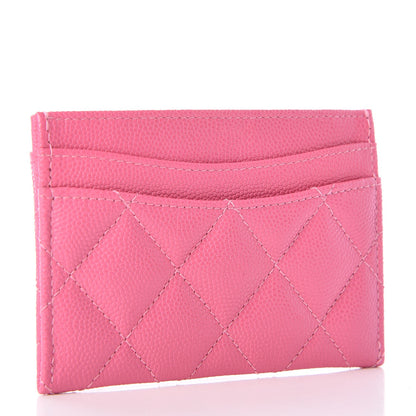 Chanel Caviar Quilted Card Holder Pink 3 of 9
