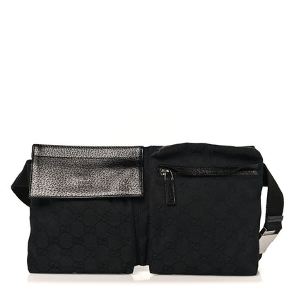 Gucci GG Monogram Double Pocket Belt Bag Black 1 of 9