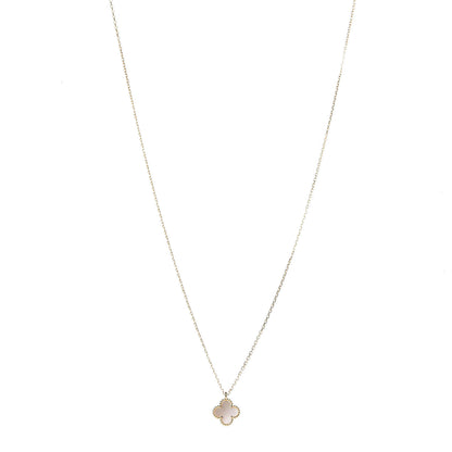 Van Cleef & Arpels 18K Yellow Gold Mother of Pearl Sweet Alhambra Pendant Necklace 1 of 8