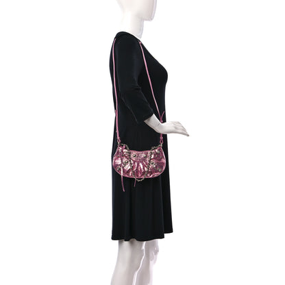 Balenciaga Metallic Agneau Arena Crystal Le Cagole Mini Purse With Chain Met Pink 2 of 9