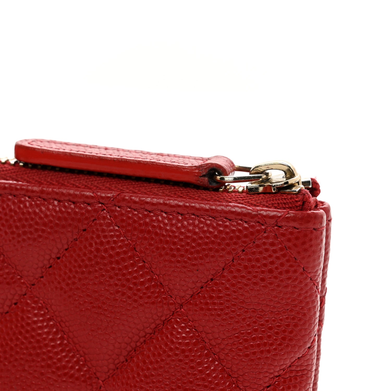 Chanel Caviar Quilted Small Cosmetic Case Red 9 of 10