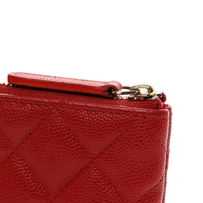 Chanel Caviar Quilted Small Cosmetic Case Red 9 of 10