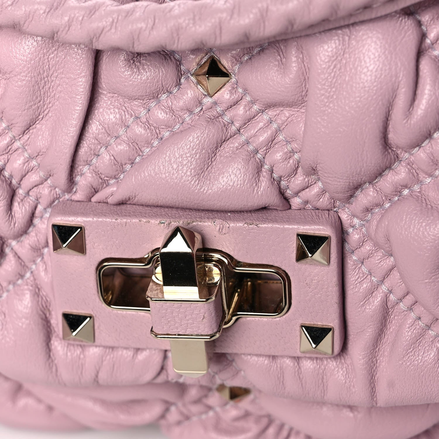 Valentino Garavani Nappa Small Spikeme Shoulder Bag Water Lillac 9 of 9
