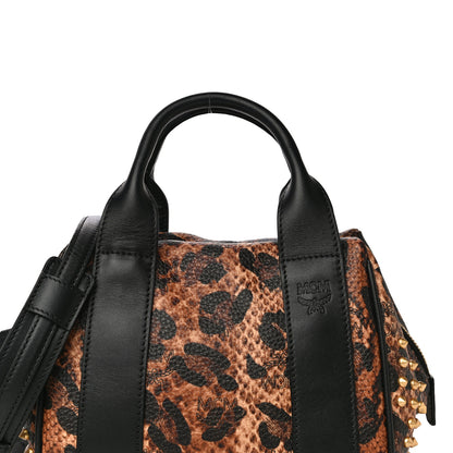 MCM Leopard Print Studded Mini Keana Boston 10 of 18