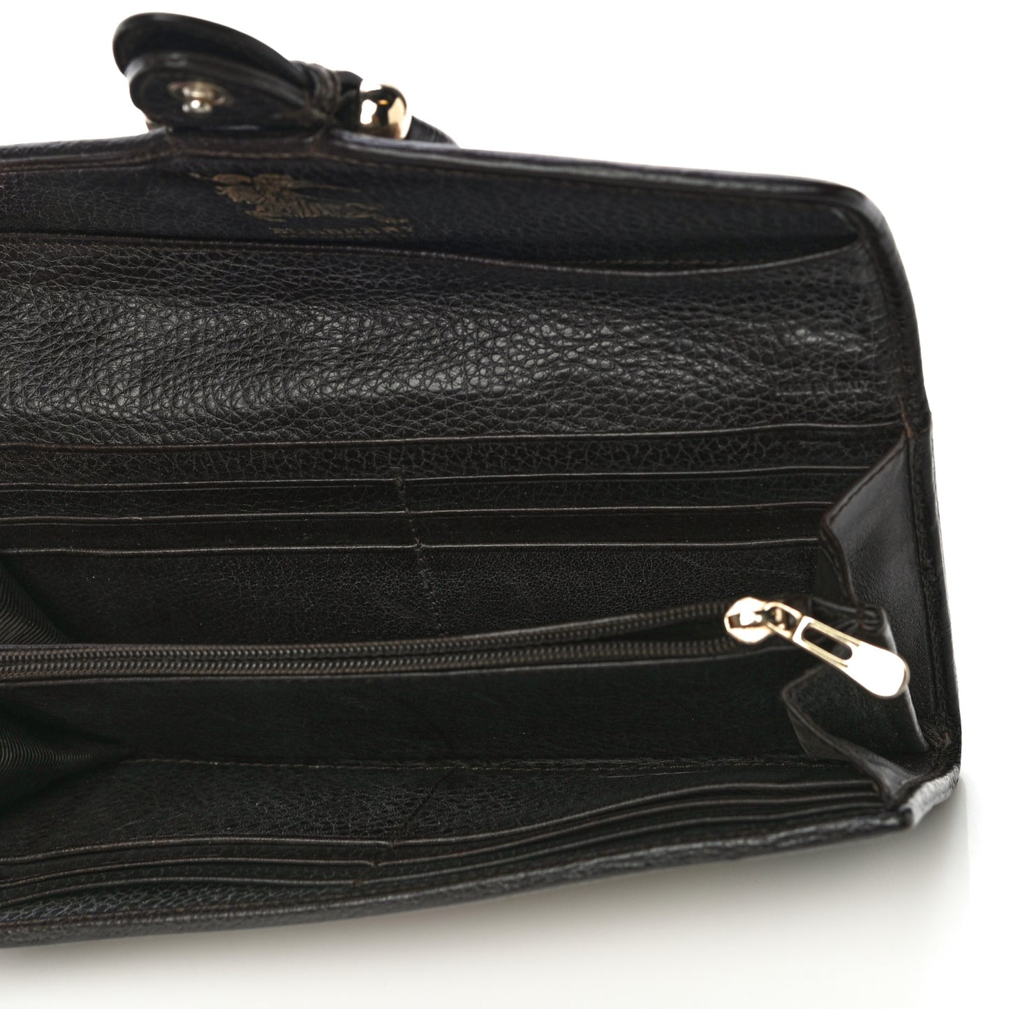 Calfskin Mega Check Continental Wallet Black