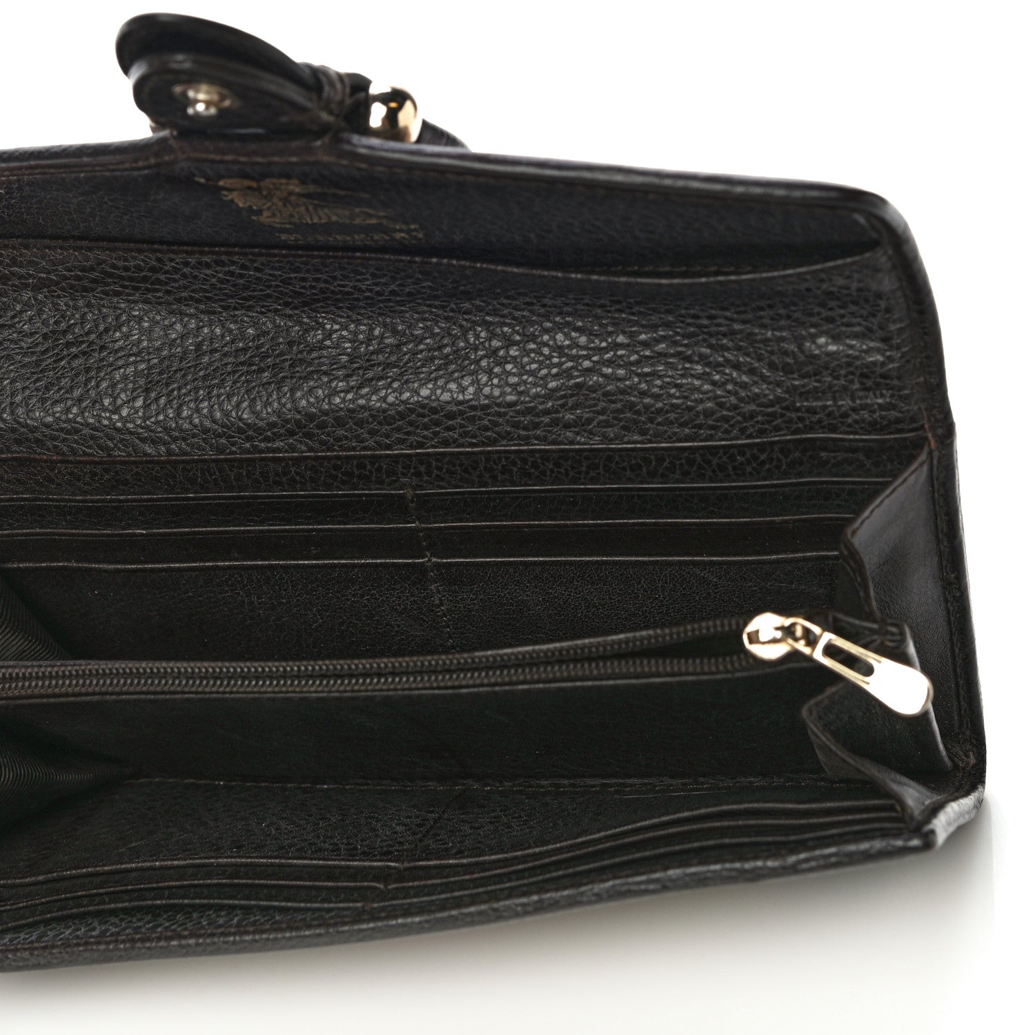 Burberry Calfskin Mega Check Continental Wallet Black 5 of 12