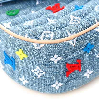 Louis Vuitton Embroidered Monogram Denim New Wave Chain MM 7 of 8