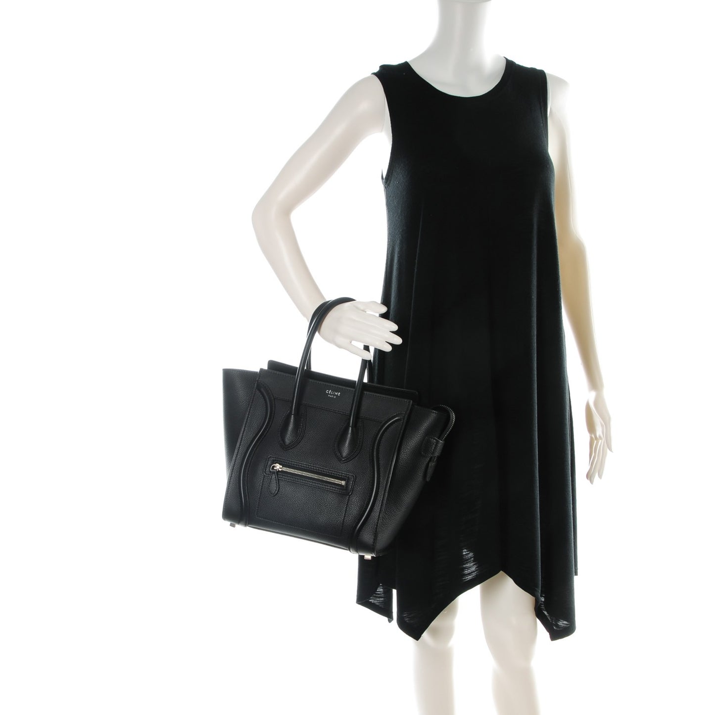 Drummed Calfskin Micro Luggage Black