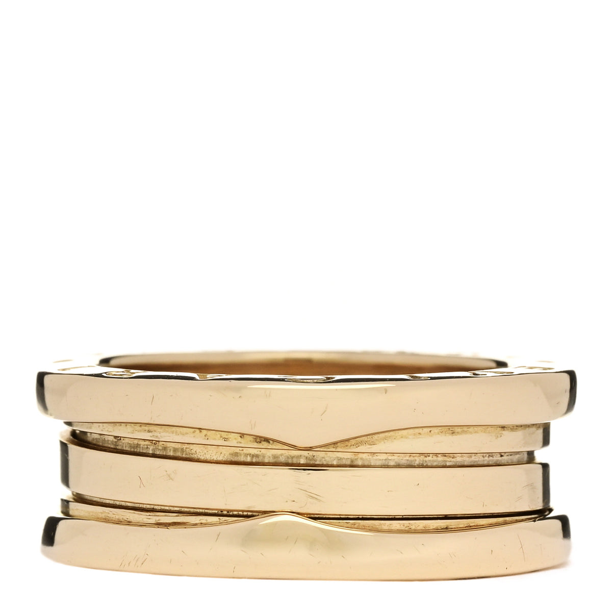Bulgari 18K Yellow Gold B.Zero1 Two-Band Ring 55 7.25 1 of 5