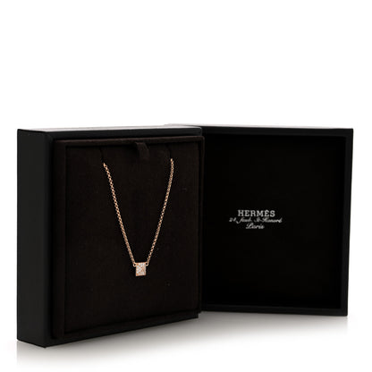 Hermes 18K Rose Gold Diamond Clou d'H Pendant Necklace 5 of 5