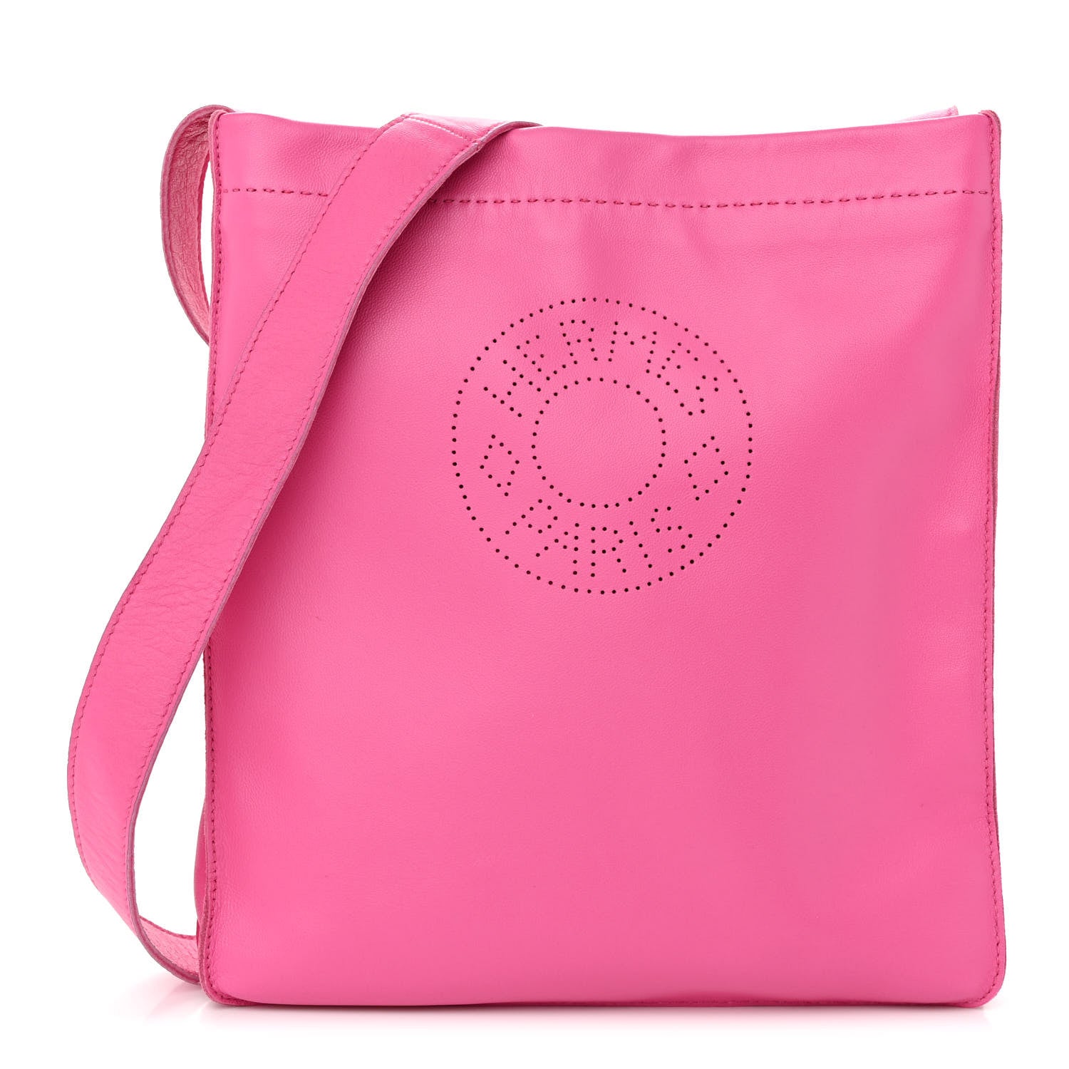 Hermes Lambskin Clou De Selle Pouch Rose Tyrien 1 of 14