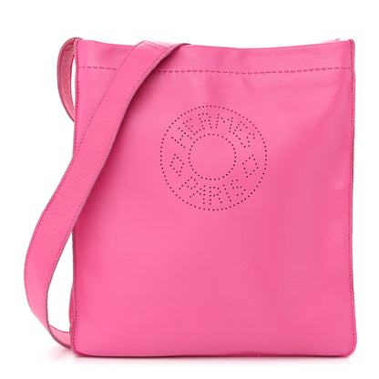 Hermes Lambskin Clou De Selle Pouch Rose Tyrien 1 of 14