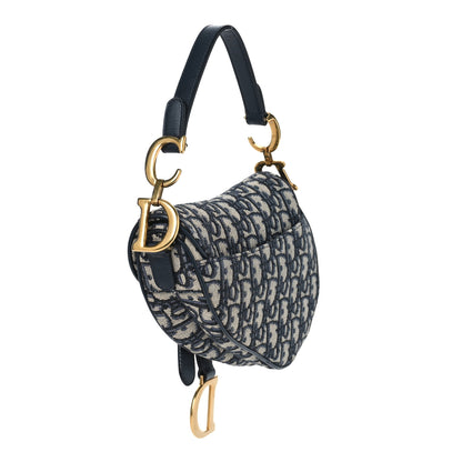 Christian Dior Oblique Mini Saddle Bag Blue 3 of 8