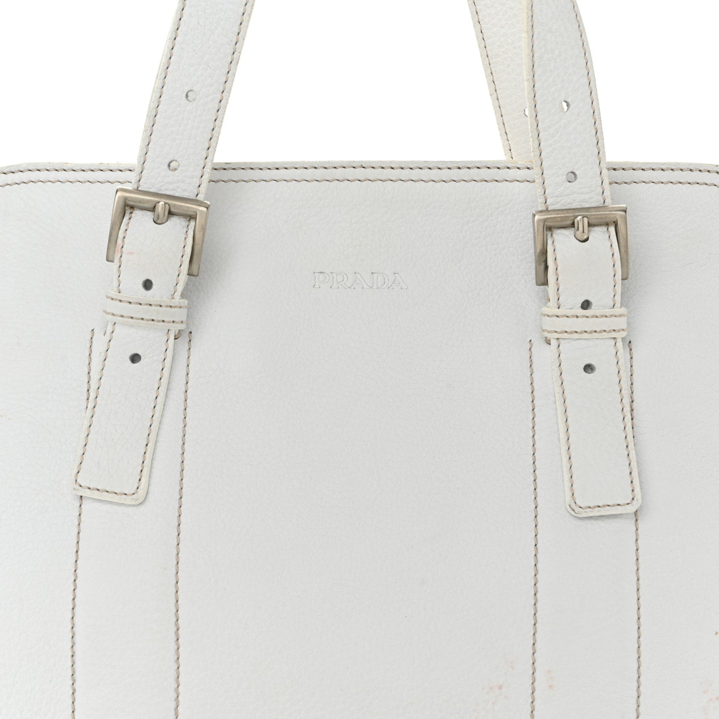 Vitello Daino Shoulder Bag White