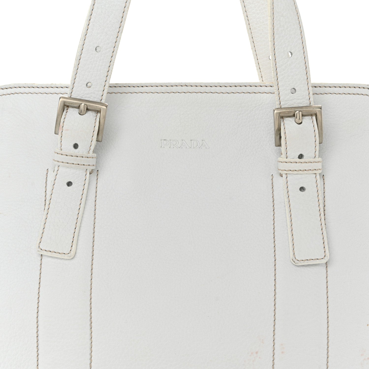 Prada Vitello Daino Shoulder Bag White 7 of 19