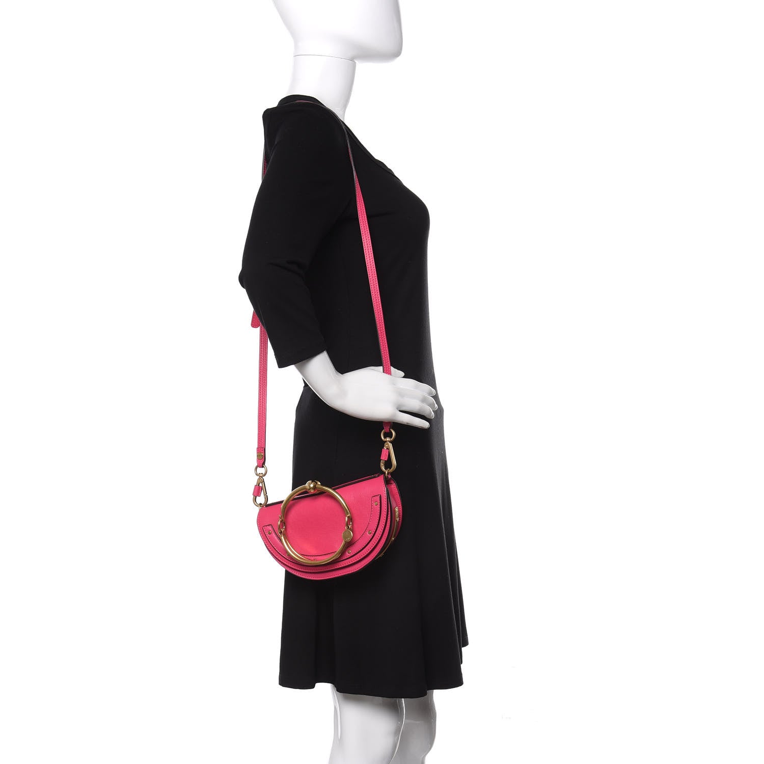 Chloe Calfskin Small Nile Bracelet Minaudiere Bag Fuchsia Rose 2 of 10