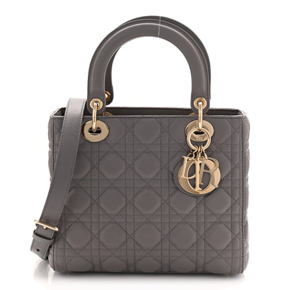 Christian Dior Lambskin Cannage Medium Lady Dior Grey 1 of 10
