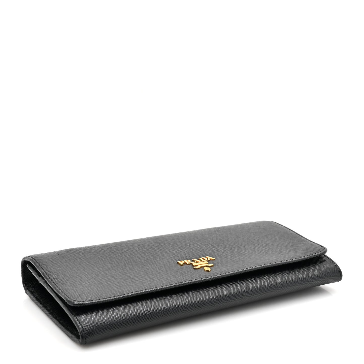 Saffiano Metal Oro Chain Wallet Black